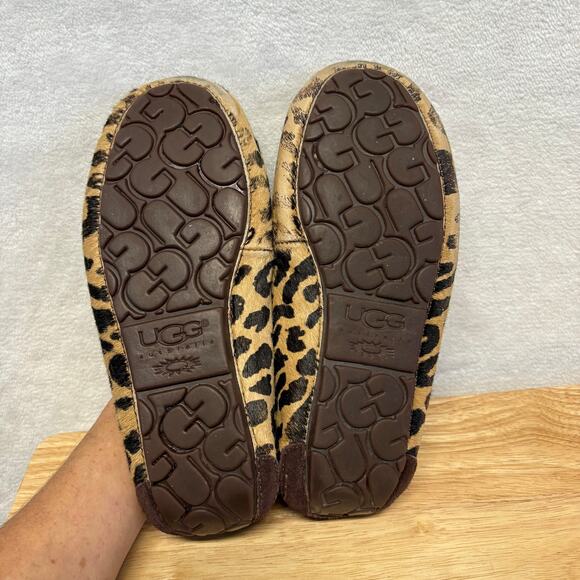 UGG Ansley Leopard Spot Calf Hair Slipper Women’s Size 7 - Picture 15 of 16